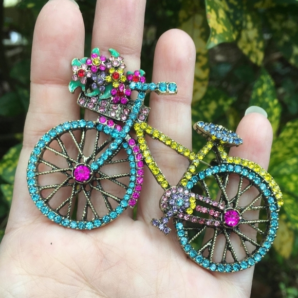 Colorful zirconia bicycle broach! - Picture 4 of 5